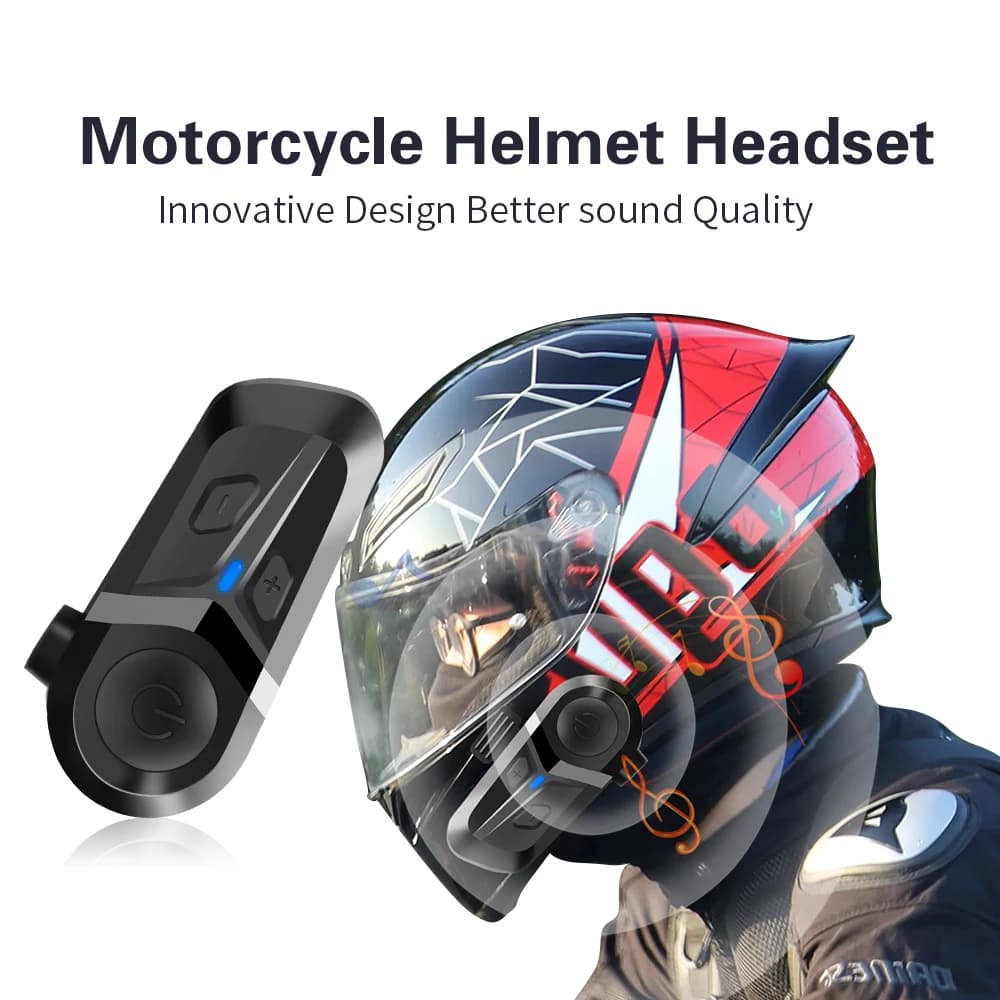 Waterproof Wireless headset cable speaker phone call earphone music player for helmet Moto Bluetooth 5.3