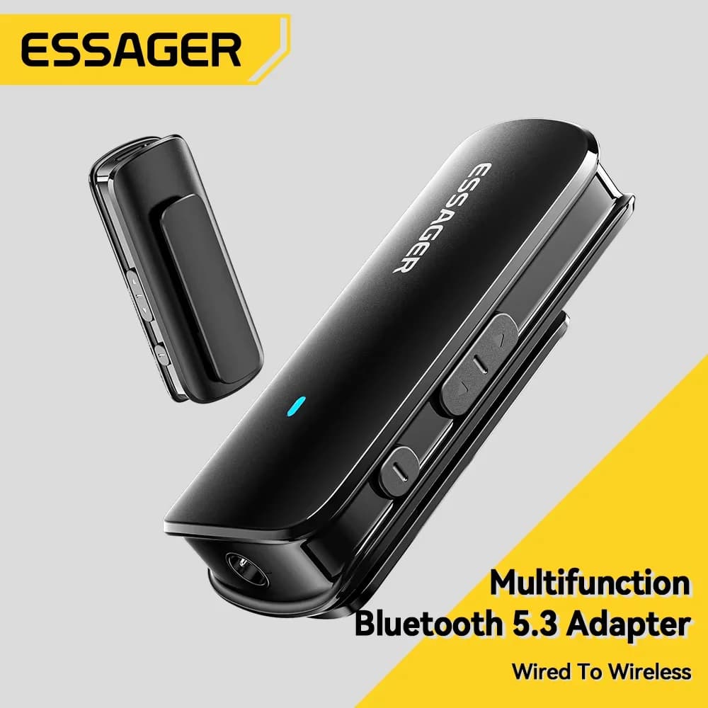 Essager Adapter Bluetooth 5.3 Multi-function Jack 3.5 mm Wireless Adapter Aux Stereo for headphones TV audio receiver for car