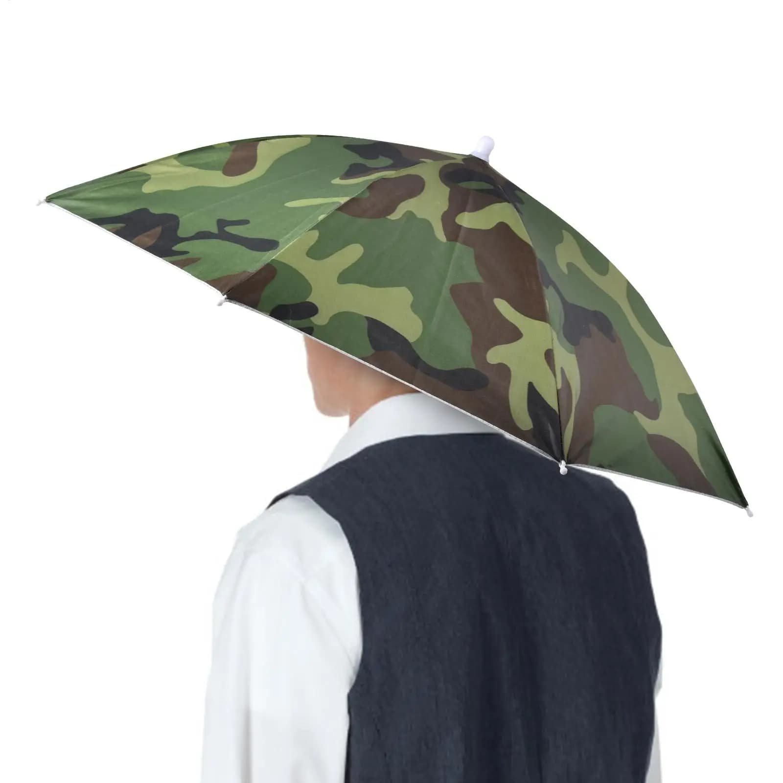 Cappello Ombrello Portatile Pieghevole per Pesca e Campeggio, Impermeabile, Protezione Solare, Copricapo da Spiaggia