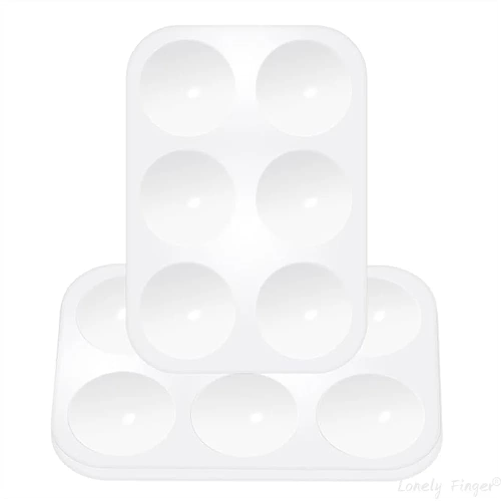 White Plastic Paint Tray Palettes, 6 Well Watercolor Oil Palette, for Artist Craft Palettes, DIY Craft and Art Painting Palettes