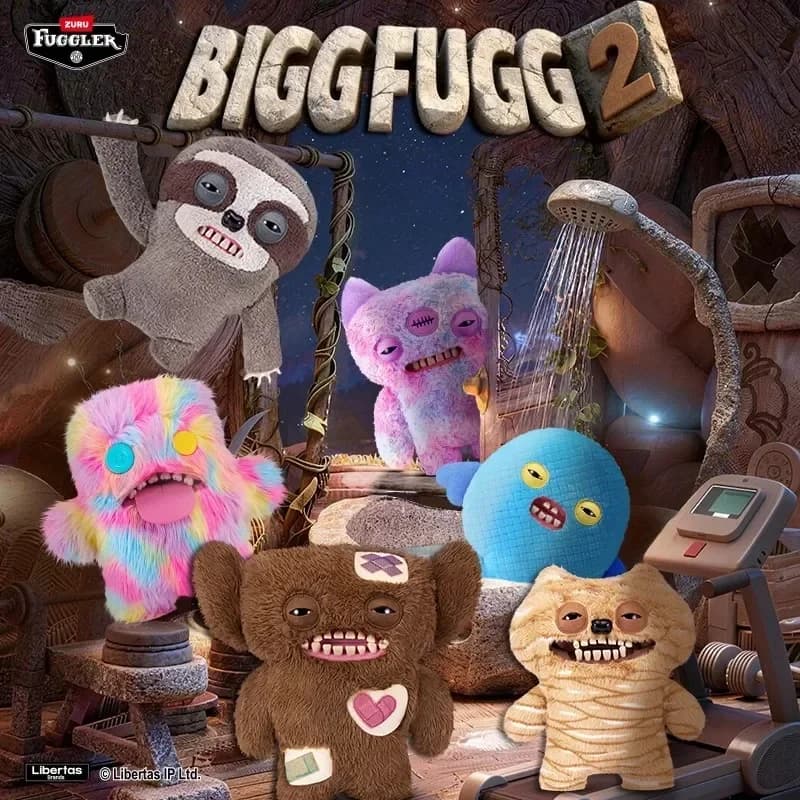 Peluche Fuggler Big Fugg 2 da 47 cm, Mostro con Denti Divertenti e Carini, Cuscino Gigante a Forma di Bradipo, Animali di Peluche da Collezione, Regali