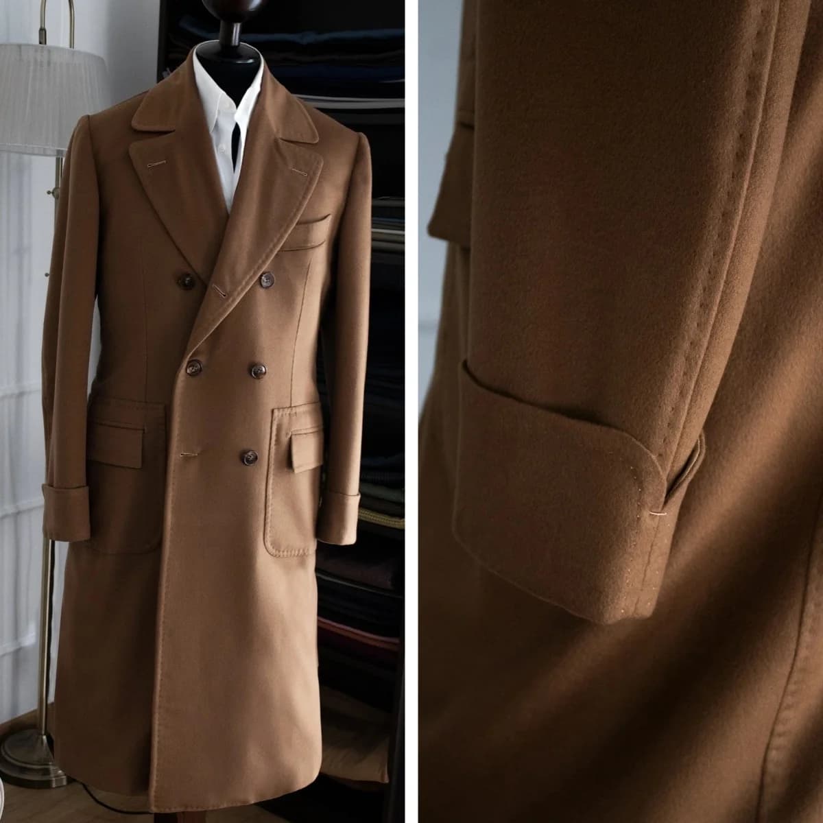 Cappotto lungo da uomo casual misto giacca doppiopetto cappotto invernale da lavoro vintage capispalla da sposa personalizzato