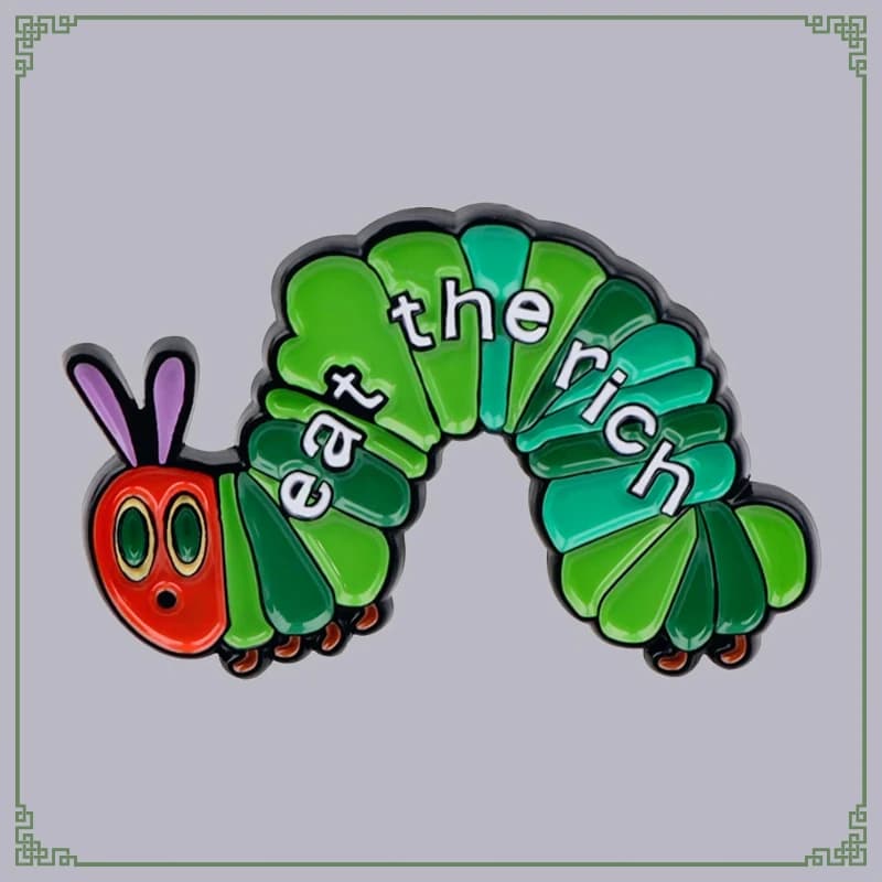 Eat The Rich Enamel Lapel Pin Badge Pins Hats Clothes backpacks Decoration Jewelry Accessories Gift