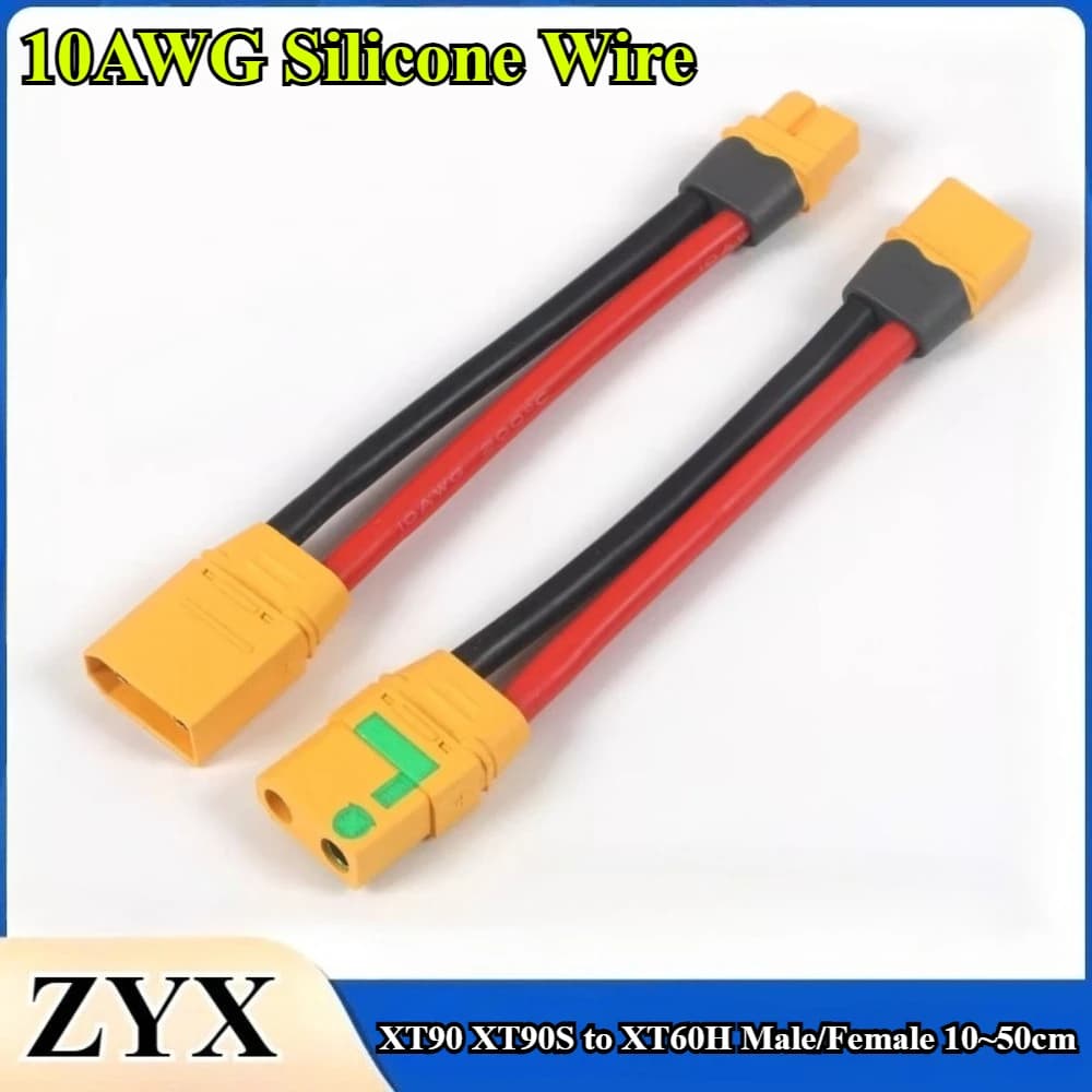 Cavo di prolunga XT90 XT90S maschio/femmina a XT60H femmina/maschio, 10AWG, in silicone, 10/20/30/50 cm, per caricabatterie RC