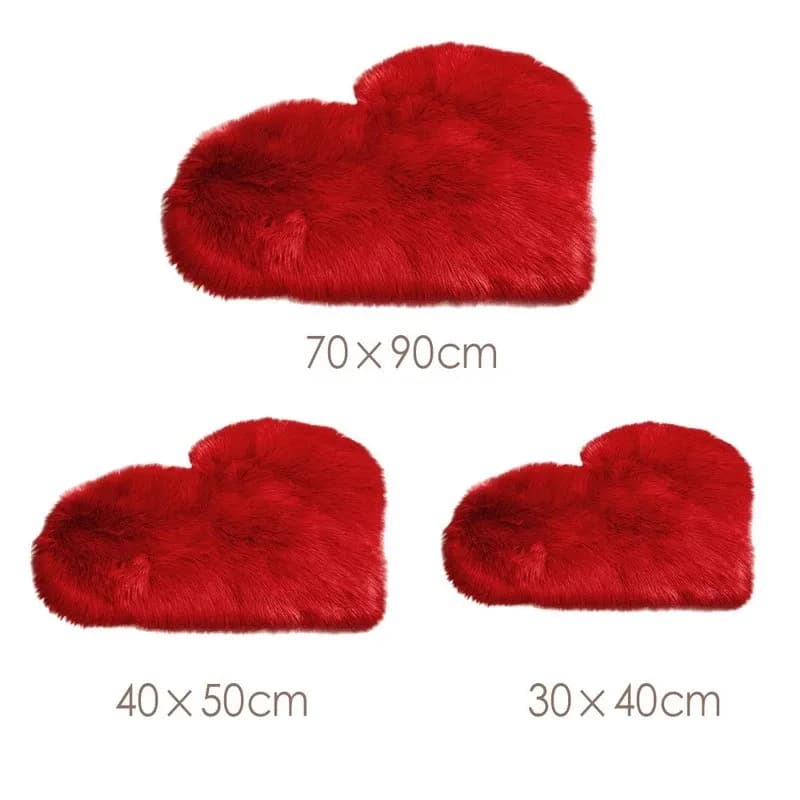 Heart-shaped hairy carpet in solid color, bedroom, bedside table, floor cushion, living room, coffee table, mat, home decoration, non-slip carpet