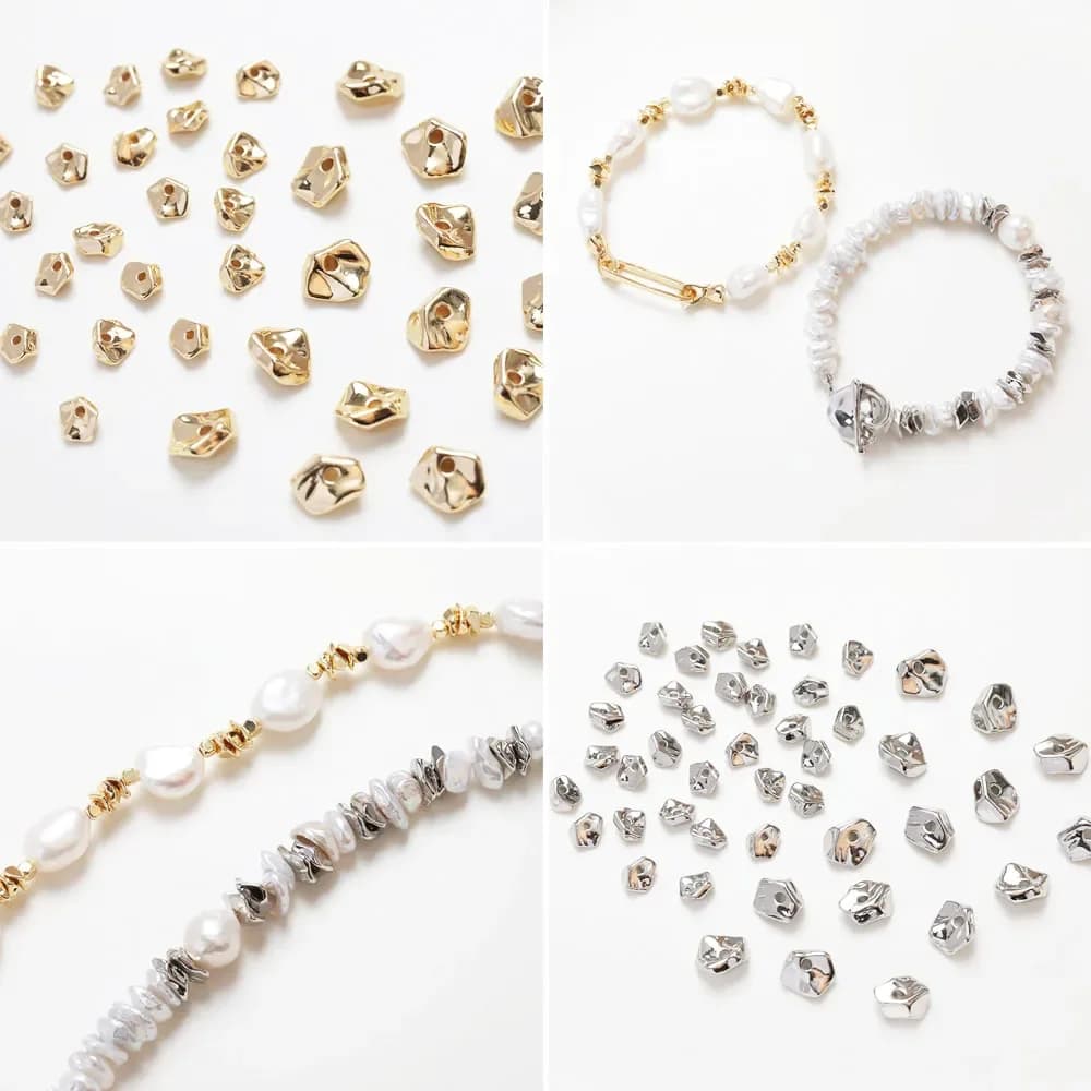 10PCS Dainty irregolare ottone distanziatore perline perline forniture per gioielli che fanno braccialetto collana risultati fai da te 14k placcato oro