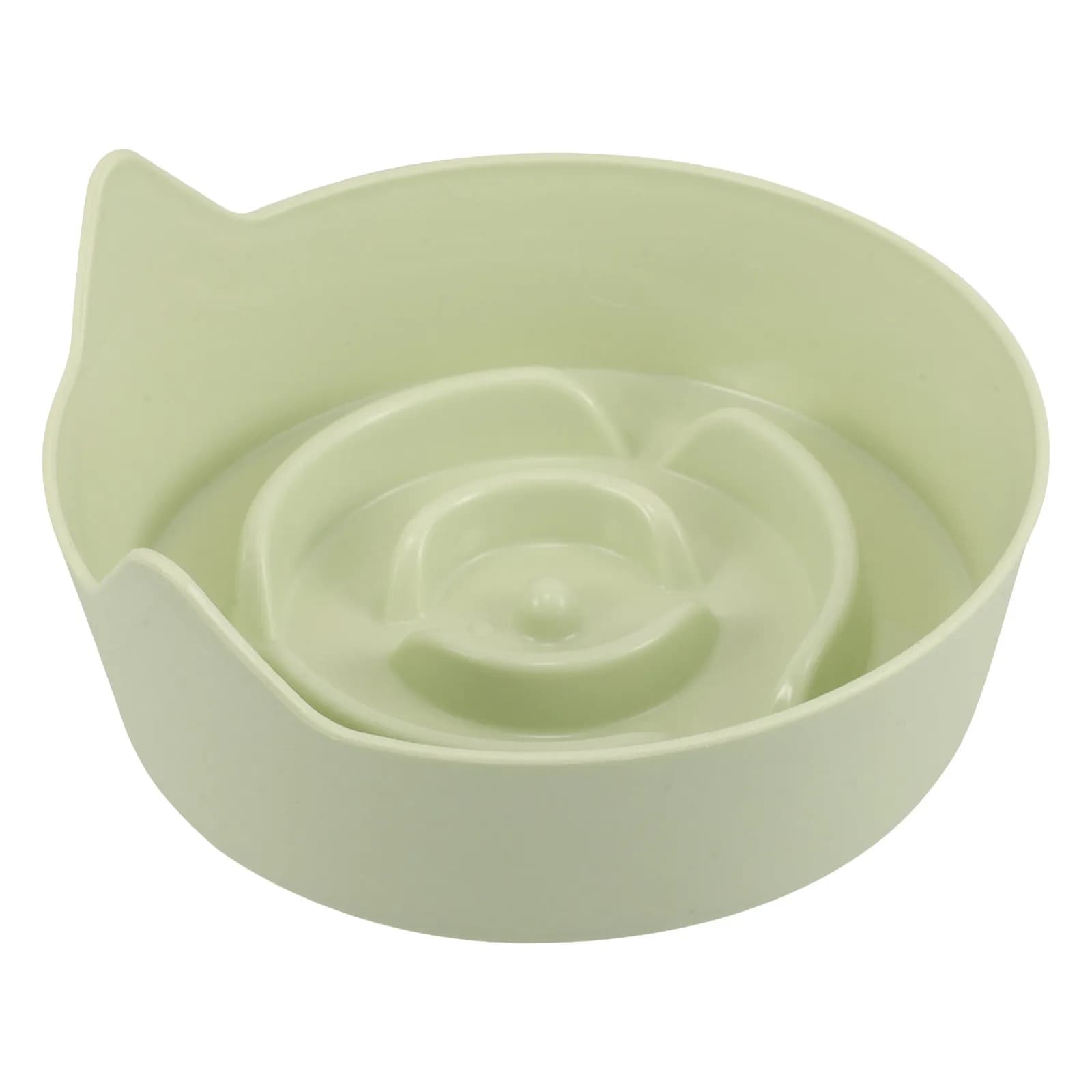Cat Slow Feeder Bowl Non Slip Candy Colors Ear Shape Shallow Feeding Dish Small Pet Food Plate Kitten Puppy Rabbit Bowl