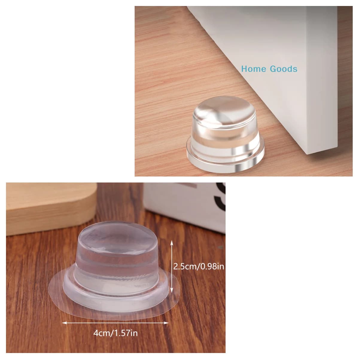 preferred1/3/5PCS Transparent Silicone Door Stopper No Drill Anti Bump Pad For Office Home Safety Protection Dodgers Door Stop