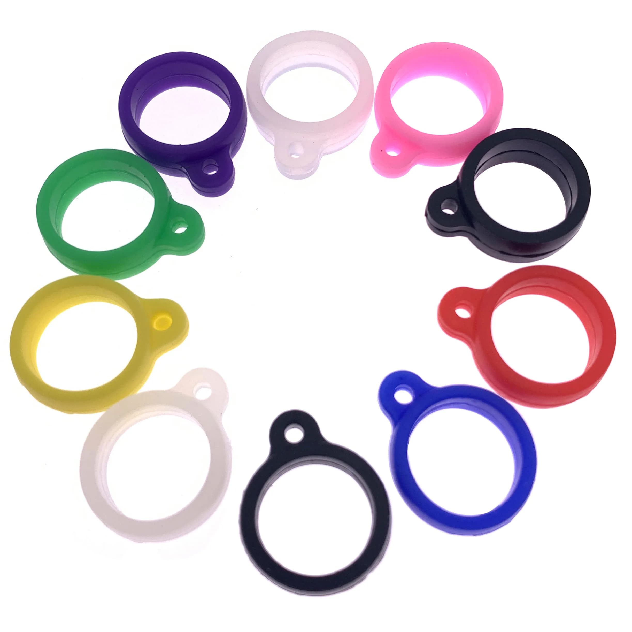 10 pezzi universale anti-perso spazzolino penna collana cordini anello portatile anti-goccia anello in silicone supporto per cordino cerchio morbido
