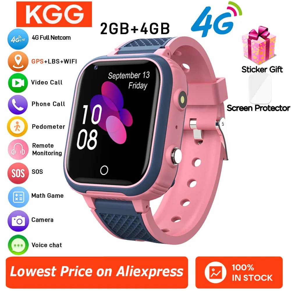 Bambini 4G Astuto Della Vigilanza LT21 4GB GPS WIFI Videochiamata Impermeabile SOS Telecamera Monitor Tracker Posizione Telefono Orologio Bambino Smartwatch