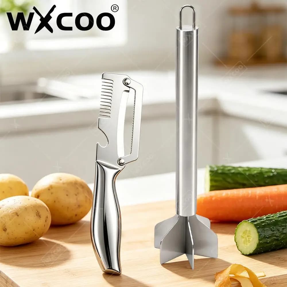 WXCOO Kitchen Vegetable Knife Fruit Peeler Meat Cleaver Pocket Knife Folding Knife Stainless Steel Tools Cooking Accessories