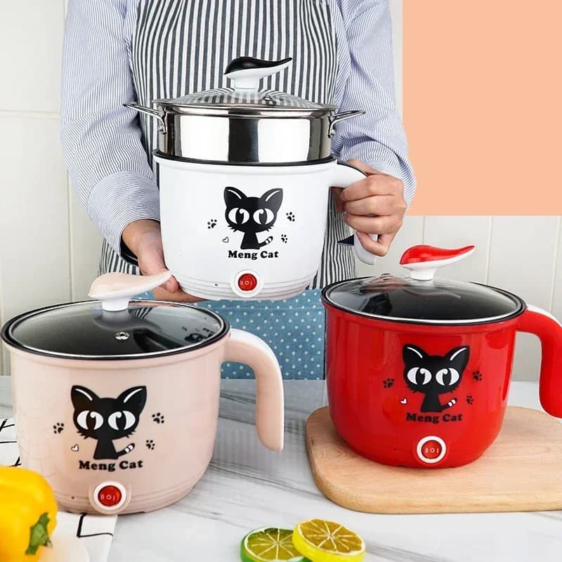 Fornello elettrico multifunzionale Spezzatino Mini antiaderente Cibo Noodle Cottura Padella Uovo Vapore Zuppa Riscaldatore Pentola Padella EU