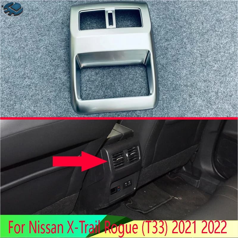 Per Nissan X-Trail Rogue (T33) 2021 2022 Accessori Auto ABS Cromato Bracciolo Box Posteriore Air Vent Telaio Trim Copertura
