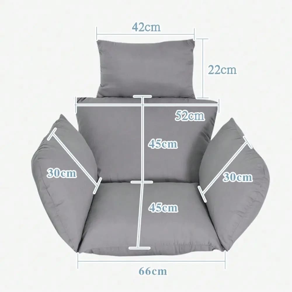 Swing Chair Cushion, Soft Hammock Seat Pad, Breathable Hanging Egg Chair Pillow, Indoor/Outdoor Cozy Lounger Pad, Removable & Washable