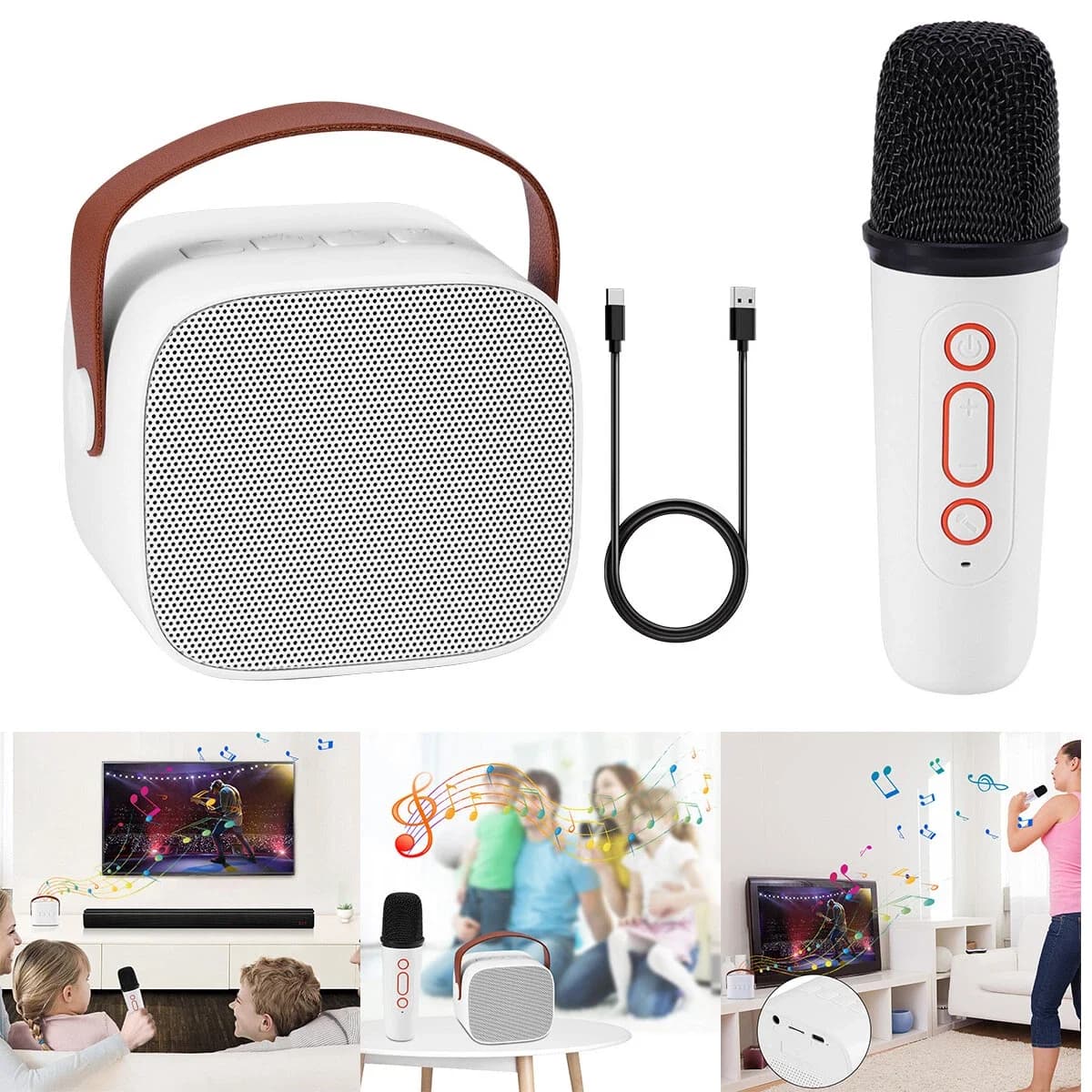 Macchina portatile per karaoke per bambini con mini altoparlante Bluetooth con microfono wireless