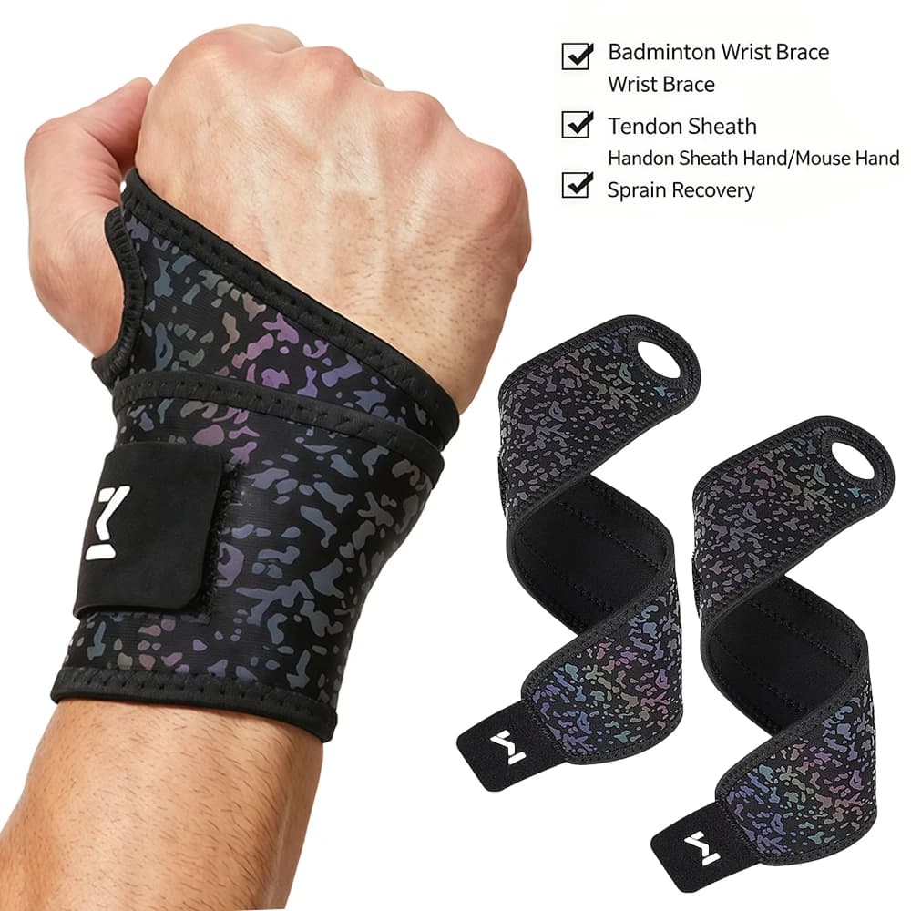 1/2Pcs Adjustable Reflective Elastic Compression Wrist Support Wraps for Night Running, Cycling, Hiking, Sports,Fitness Training