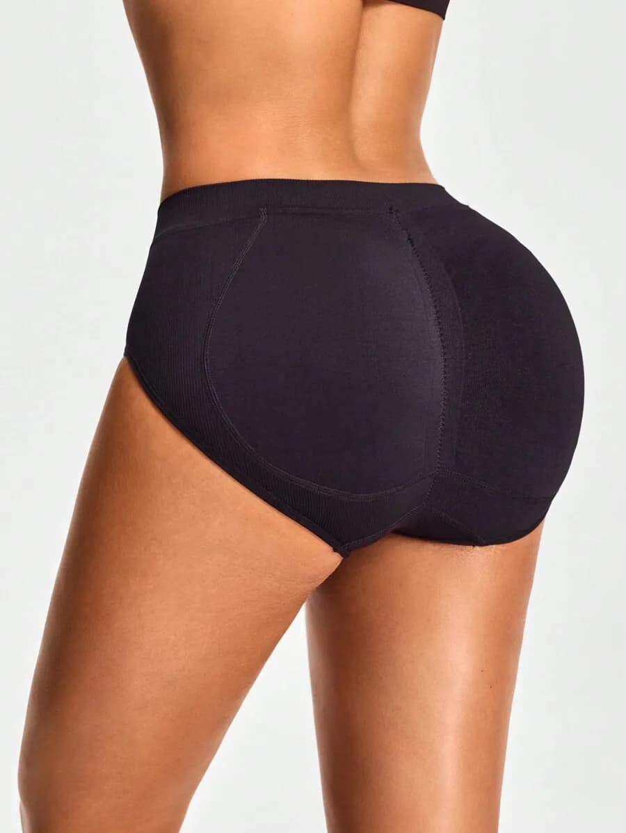 Slip modellanti senza cuciture a vita media con imbottitura per valorizzare i glutei, effetto snellente addominale e modellante per la vita - Intimo modellante