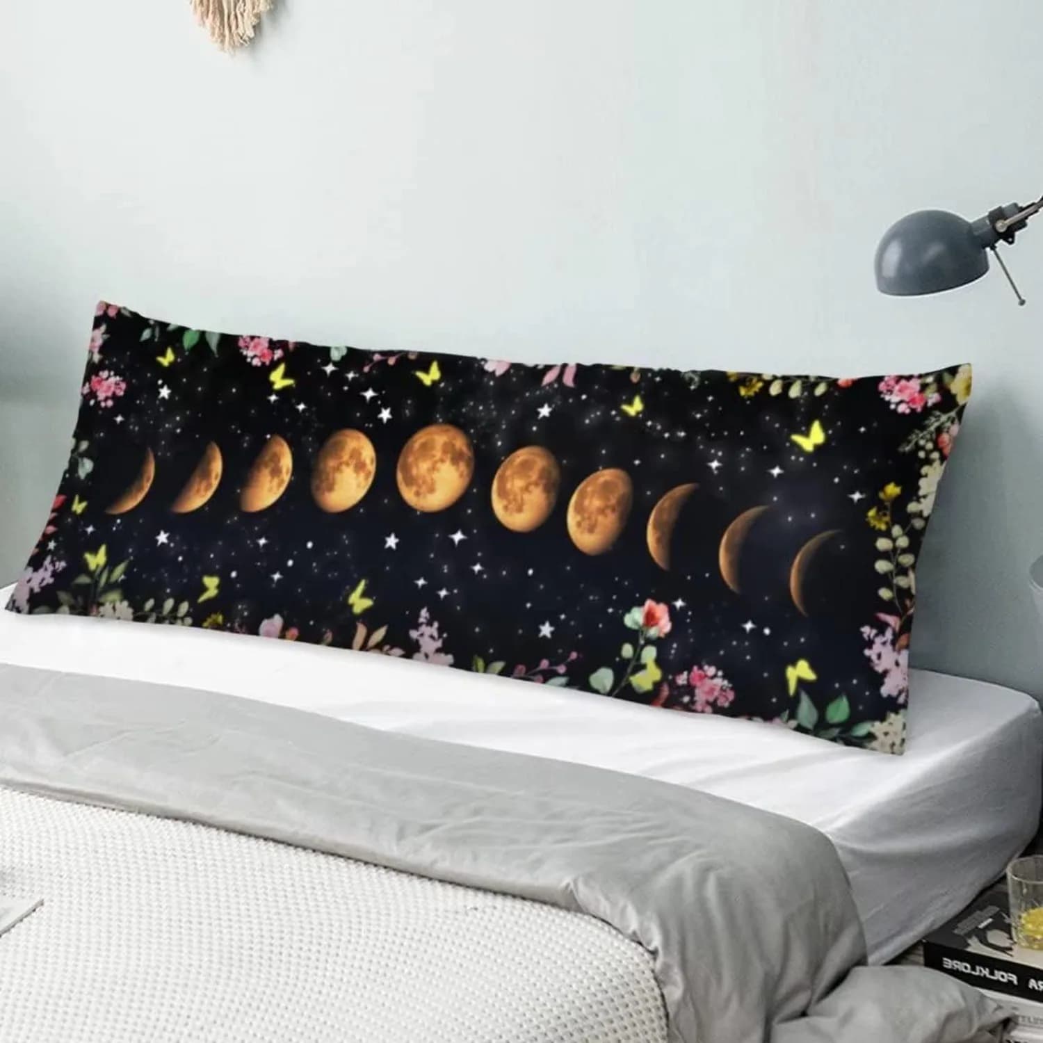 "Fodera per cuscino corpo fasi lunari federa rettangolare morbida e grande per biancheria da letto e divano 50x150cm con tessuto in poliestere con cerniera