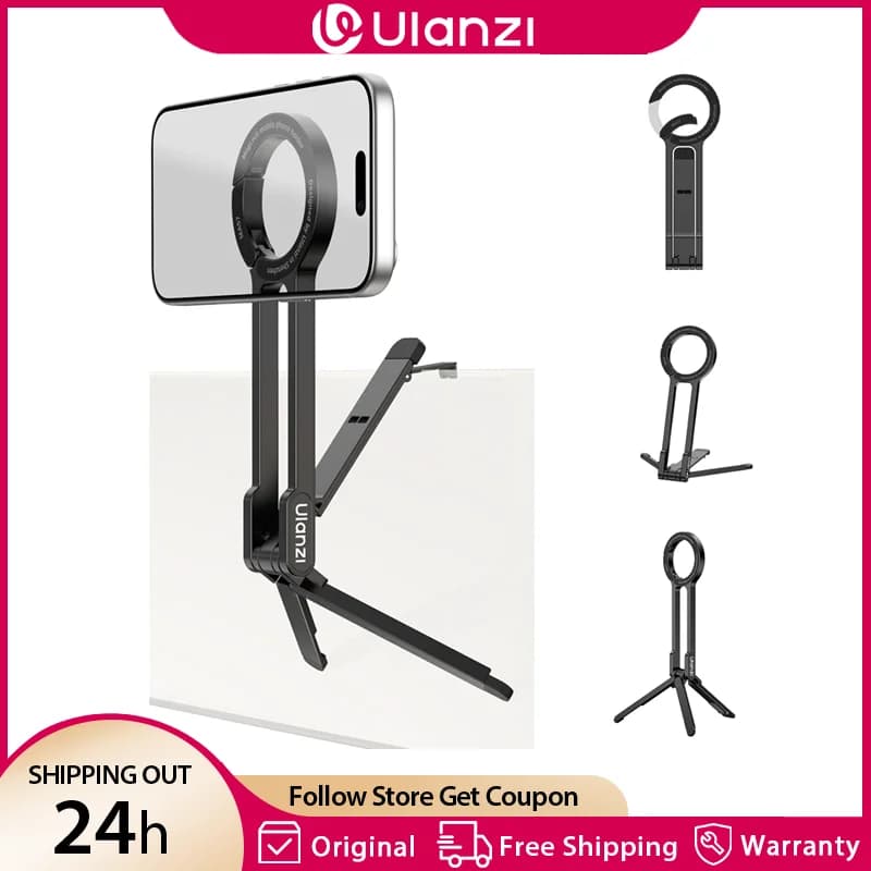 Ulanzi MA57 Support for Phone with MagSafe Mosque, Tripod with Hook for iPhone 17 16 15 Pro Max and Android, for Vlog and Live-Streaming