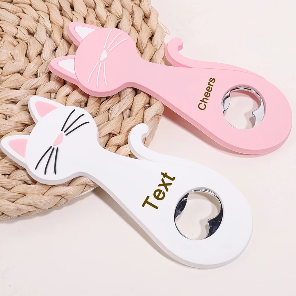 Apribottiglie Personalizzato con Nome di Gatto, Magnete per Frigorifero con Testo Personalizzato, Regalo con Incisione Laser, Apribottiglie Personalizzato con Nome