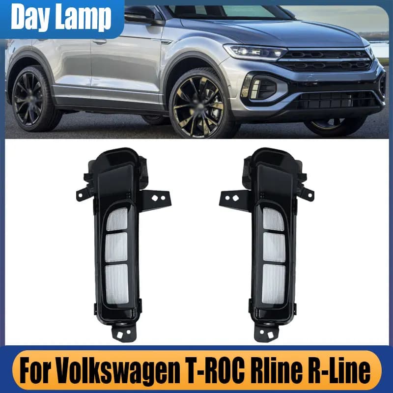 8 pin Luce diurna per Volkswagen VW T-ROC Rline R-Line LED Paraurti anteriore Luce di marcia diurna Fendinebbia DRL Accessori auto