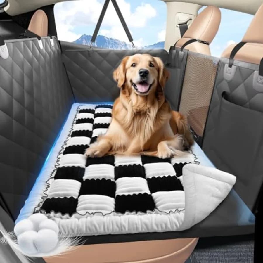 Cuccia per cani da sedile posteriore, antiscivolo, morbida e confortevole, tappetino per animali domestici per viaggi in auto, coperta per animali domestici per auto