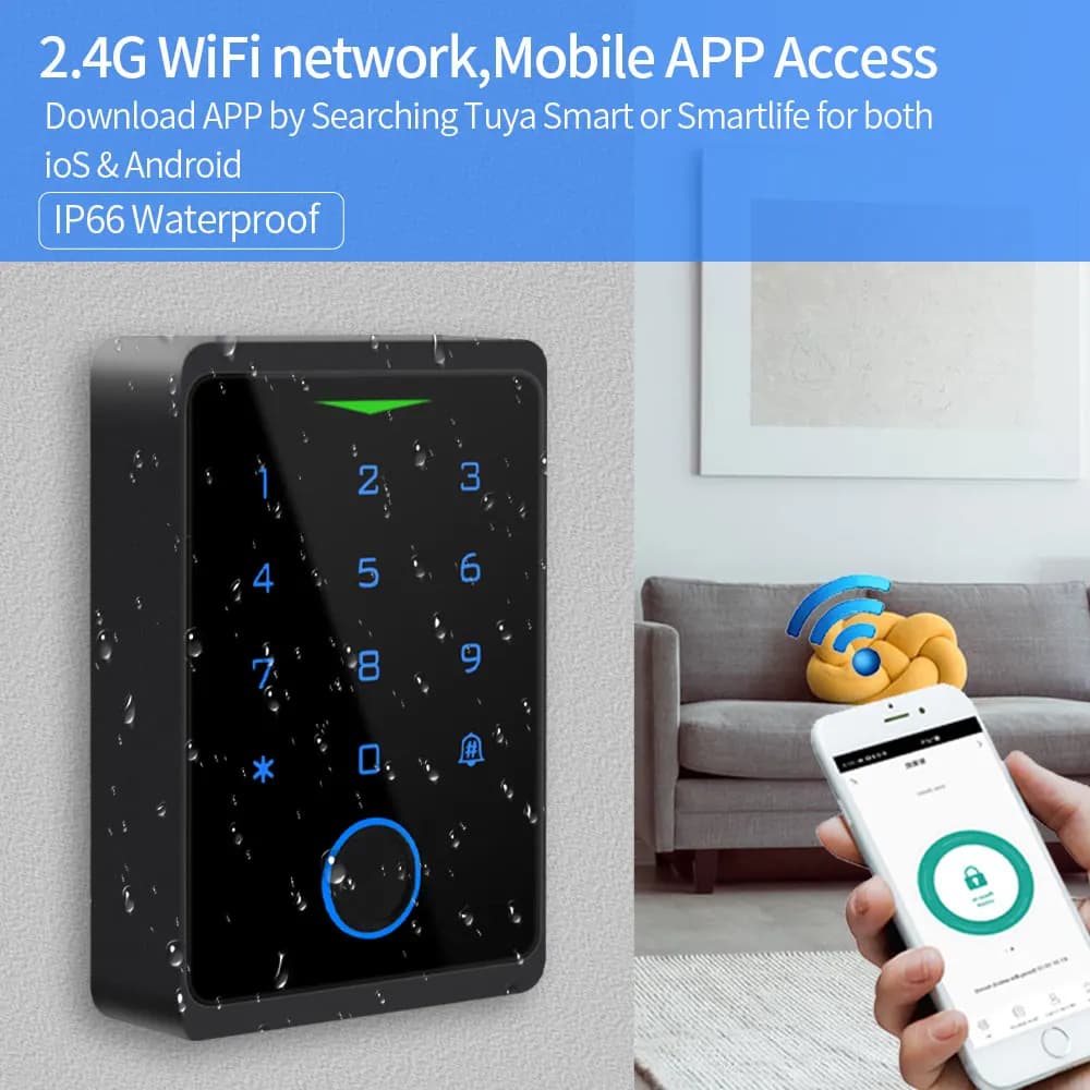 Kit di controllo accessi per impronte digitali WiFi Tuya Tastiera impermeabile esterna Set di serrature elettroniche digitali Protezione di sicurezza domestica