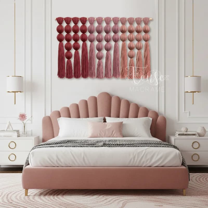 Modern Boho Sculptural Macrame Wall Hanging Decorative Wall Art Home Decor for Living Room