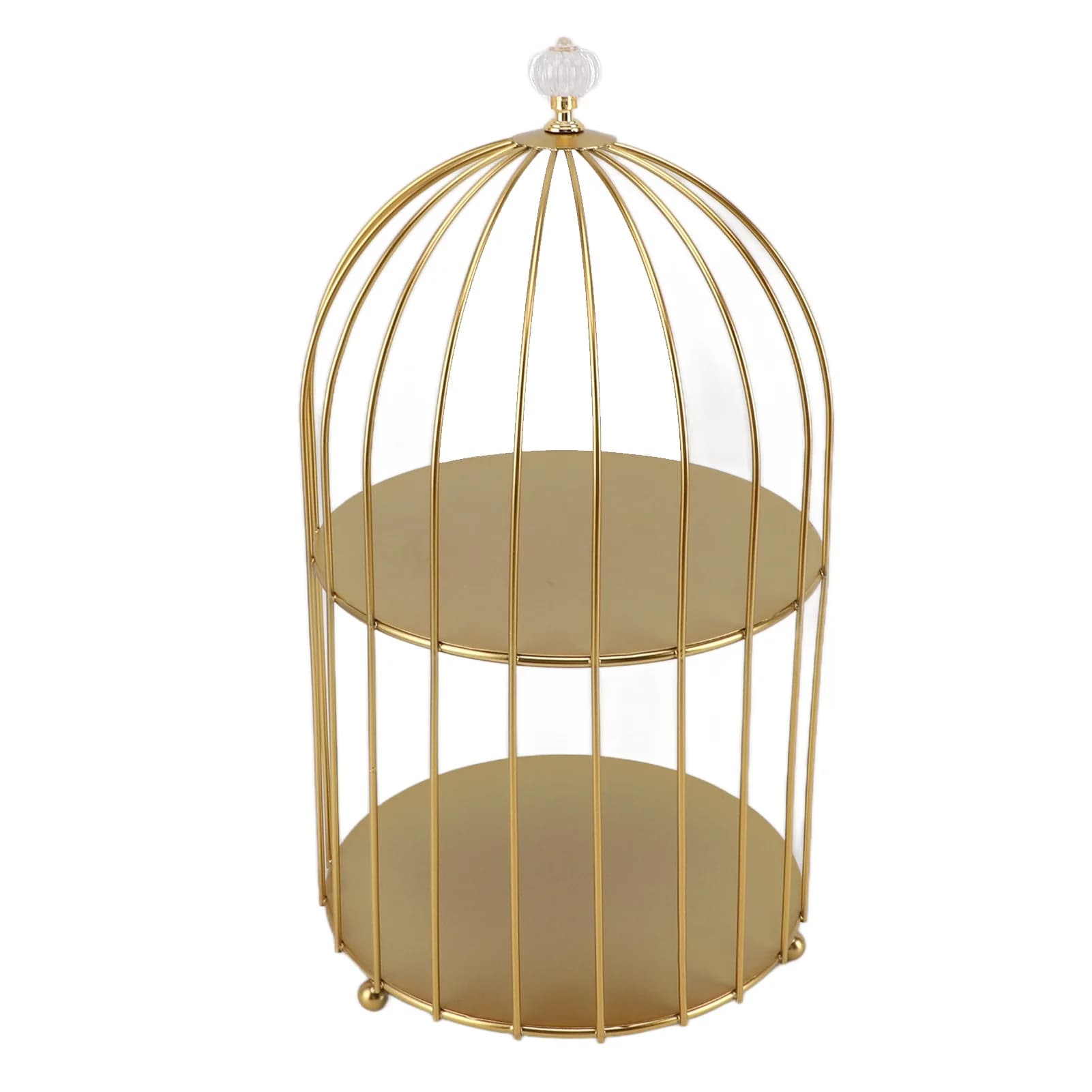 Bird Cage Cosmetic Organizer Gold Space Saving Iron Unique Multifunctional Birdcage Makeup Display Rack for Bathroom