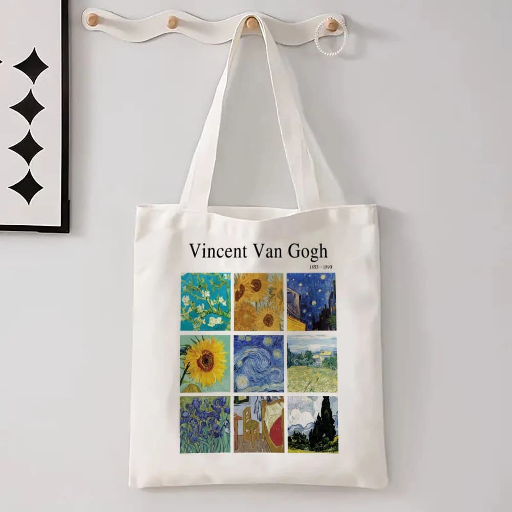 Vincent Van Gogh Capacious Tote Bag, Casual Portable Shoulder Bag ,Lightweight Shopping Bag, Big Reusable Linen Bag
