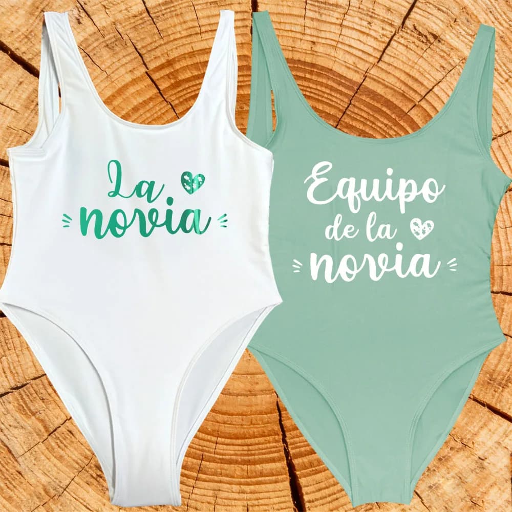 Costumi da bagno da donna La Novia Latina, per matrimonio spagnolo, Team Bride EVJF, per addio al nubilato