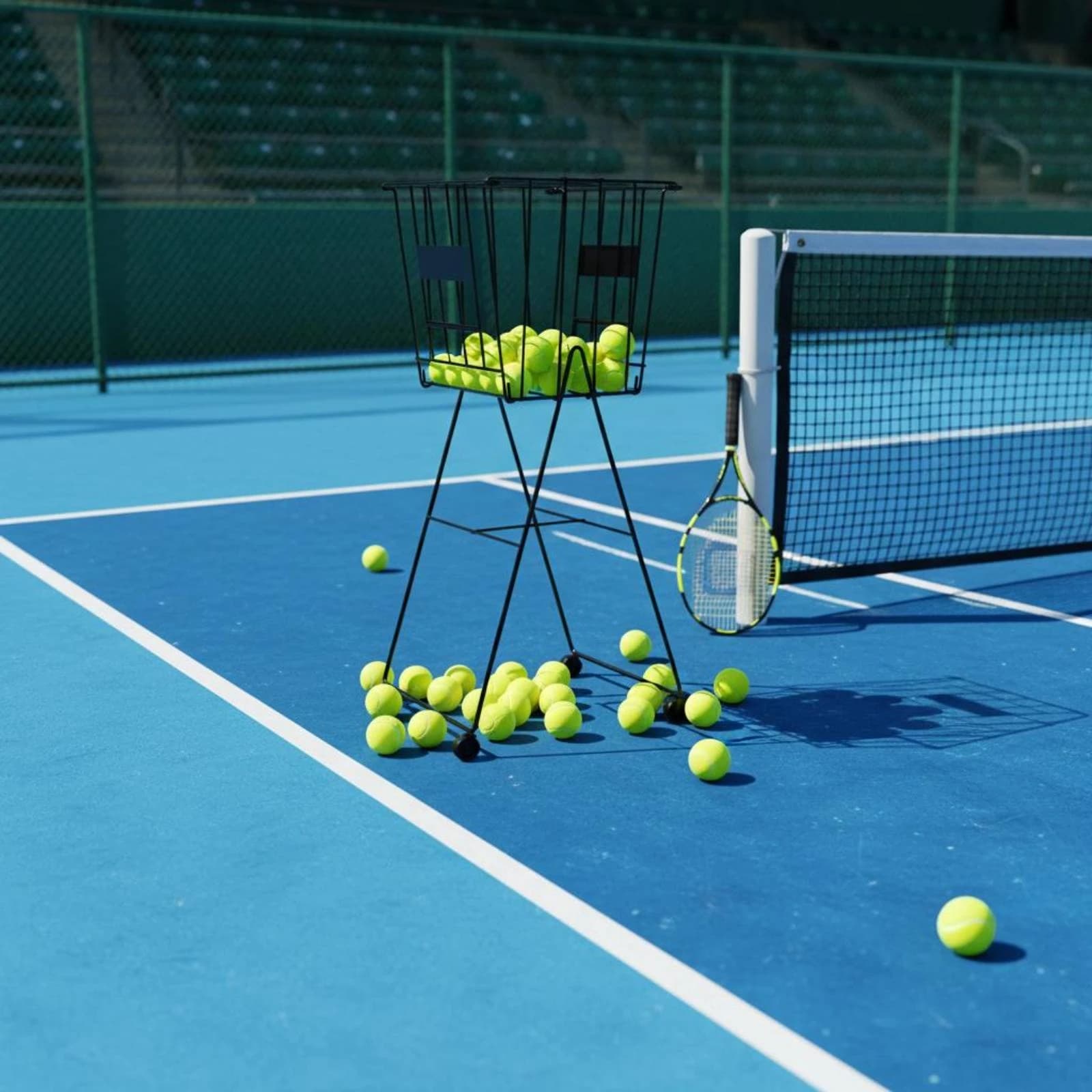 Tennis Ball Basket Standing Height Pickleball Ball Collector Basket