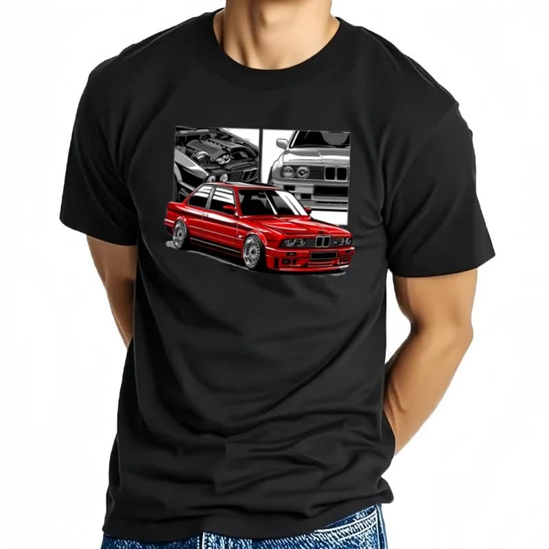 Retro Germany EUDM - E34 M5 Tshirts Summer Men Short Sleeve Old Legend E30 M3 Classic Car T-Shirt Boy Casual Tops Man White Tees