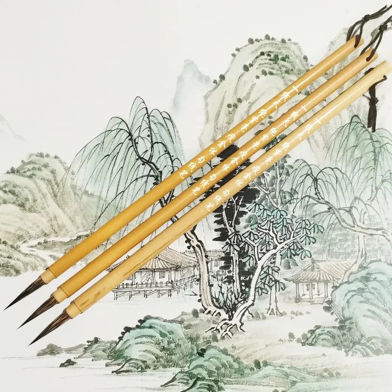 Shou Jin Ti Chinese Calligraphy Painting Brush Rabbit Hair Small Regular Script Brush Lian Pen Cursive Script Set Drawing lines
