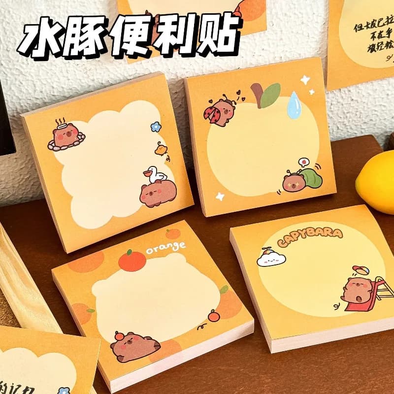 Simpatico capibara Studente Cartoon Messaggio Note N Times Post Girl Heart Kapibara Libro Memo Pad Kawaii Simpatiche note adesive