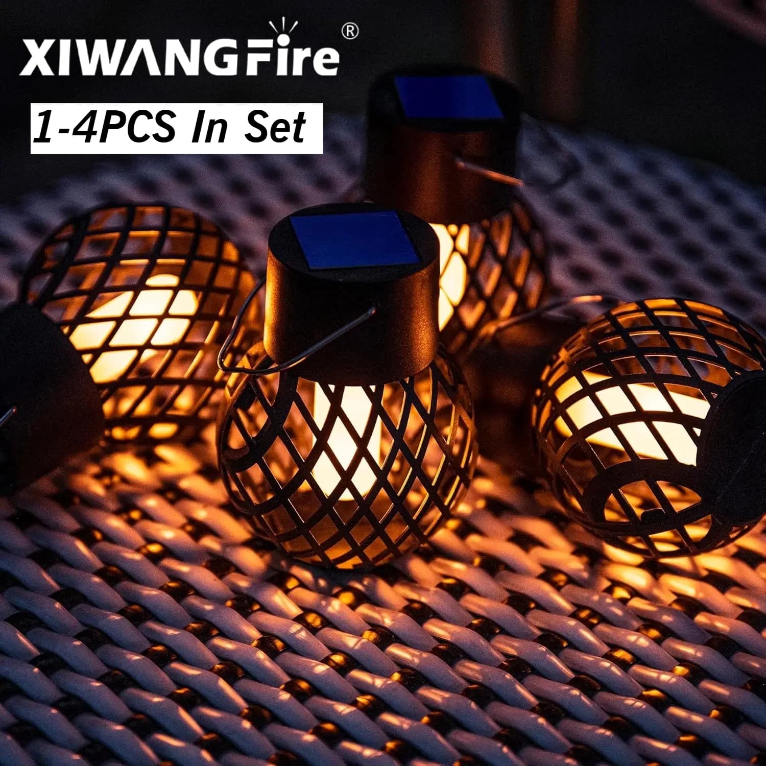 1-4 lanterne solari a LED per esterni con effetto fiamma, impermeabili, per decorazioni da giardino, luci solari fatate per patio, giardino, cortile