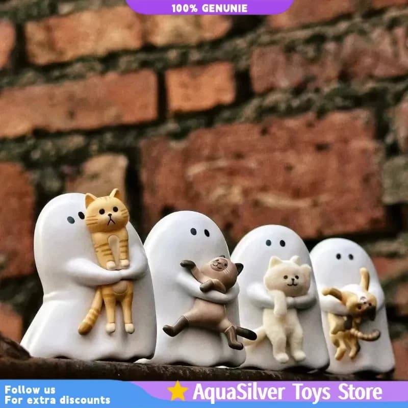 Genuine Ghost Behold My Cat Figures Blind Box Toys Collectible Cute Mini Ghost Cat Model Doll Desktop Ornaments Birthday Gift