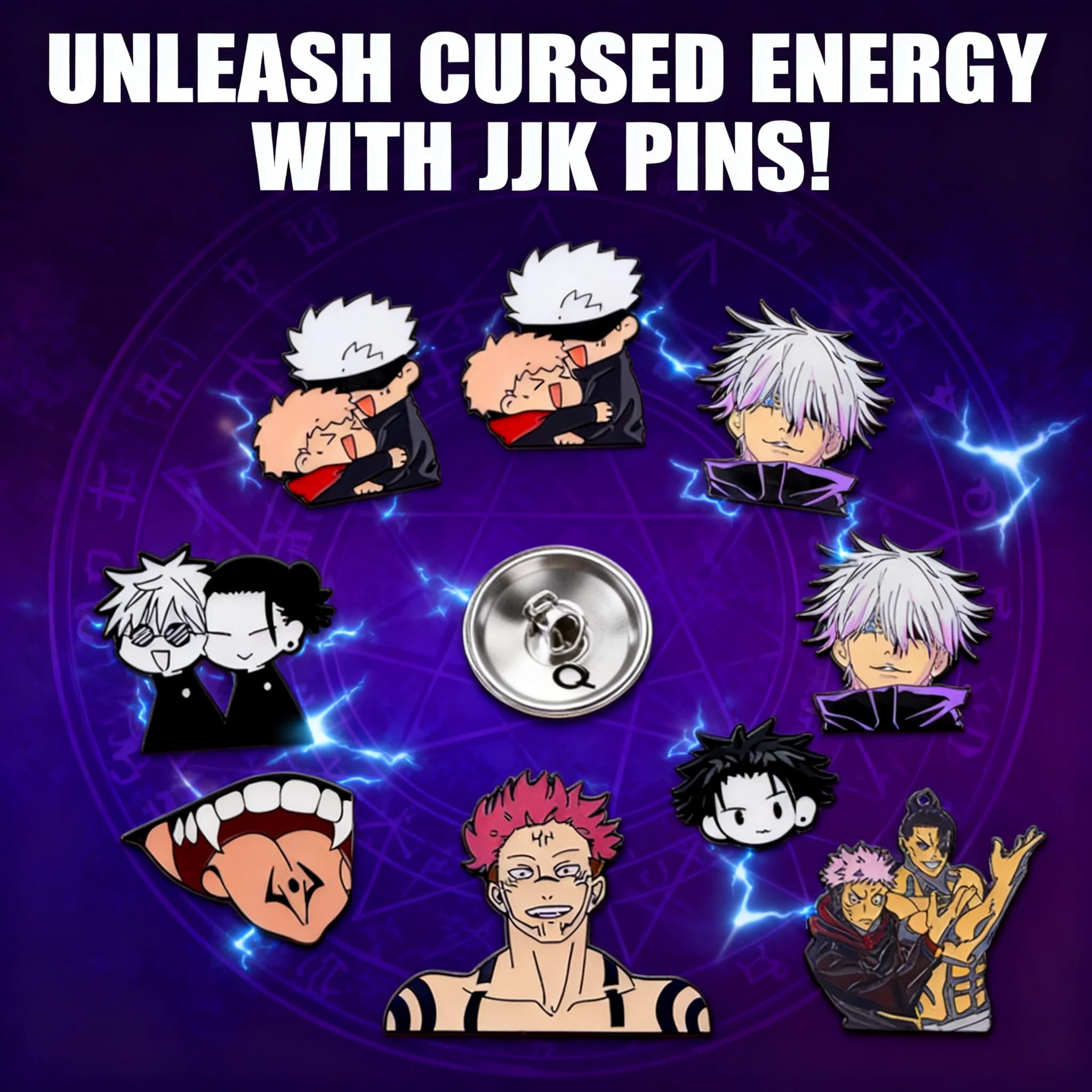 Spilla Anime Jujutsu Kaisen, Distintivo in Metallo Smaltato, Accessorio per Abbigliamento, Borsa, Zaino, Regalo Cosplay