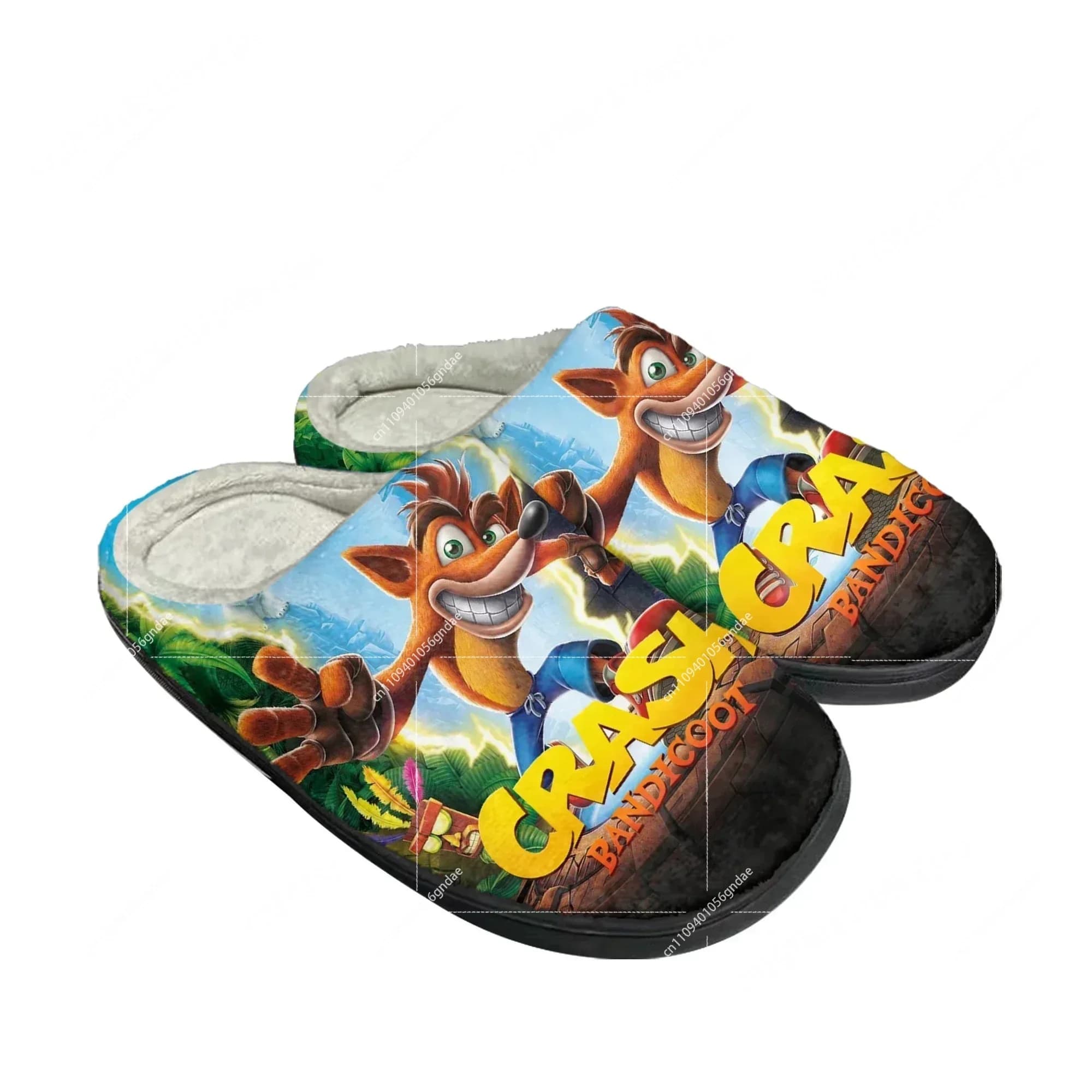 Pantofole in cotone Crash Bandicoot, da uomo e donna, in peluche, per camera da letto, casual, alla moda, calde, personalizzate