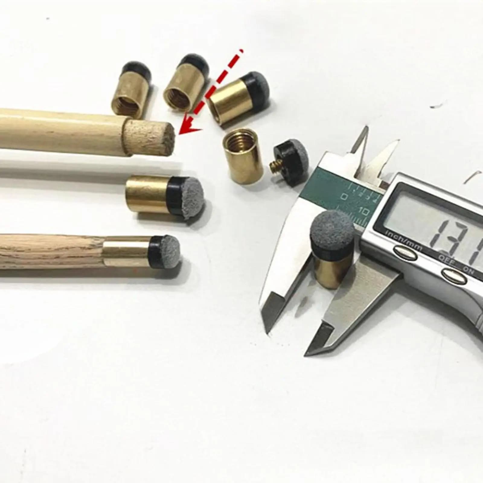 Punta per Stecca da Biliardo 10mm con Ghiera in Rame Avvitabile, Accessorio di Ricambio per Tavolo da Biliardo