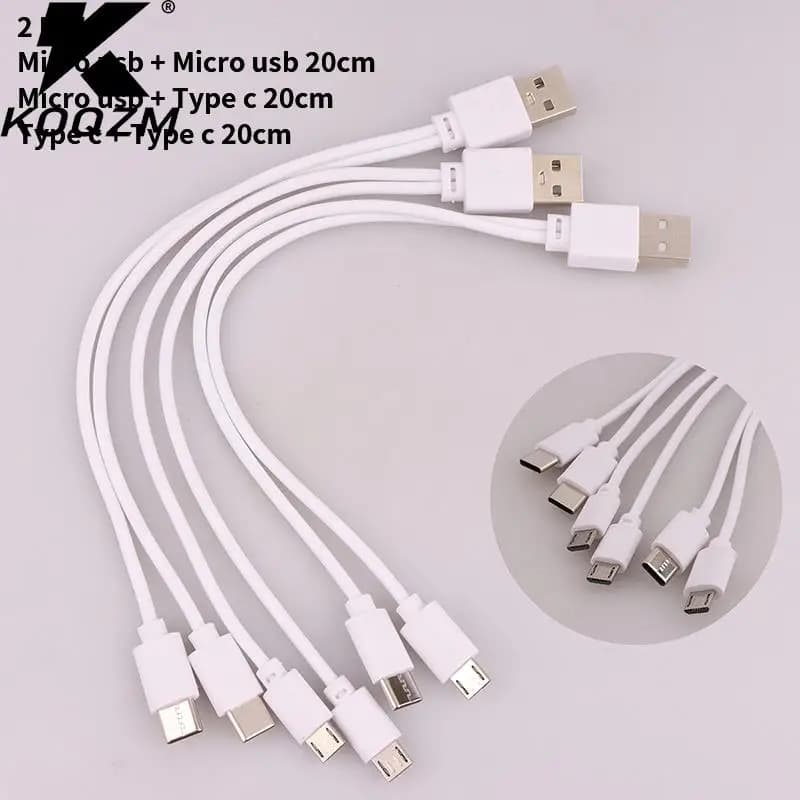 2 In 1 USB Male To Micro USB/Type-C Splitter Data Transfer Charging Cable For For Android Smartphones Tablet Dual Micro USB
