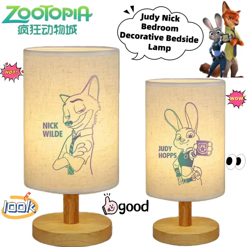 Zootopia Judy Nick Cartoon Peripheral Animation Bedroom Decoration Bedside lamp Creative Cute Student Night Light Party Gift