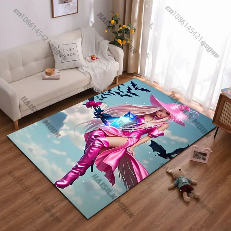 Tappeto magico con scena fantasy vivace, tappeto da yoga, decorazione per soggiorno, tappetino per gattonare per bambini, tappetino per zerbino, tappeto per giochi