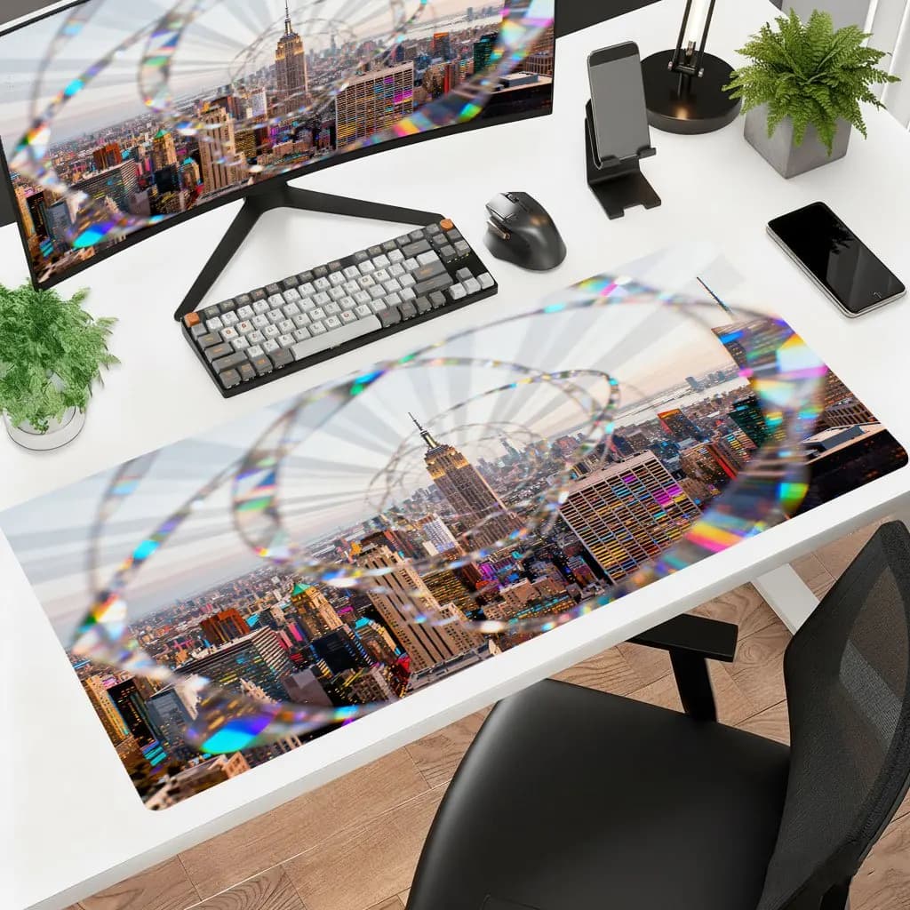 Iron Art Pattern Mouse Pad, Multi Size HD Print Thick Non Slip Rubber Desk Mat Washable for Gaming Laptop Office PC