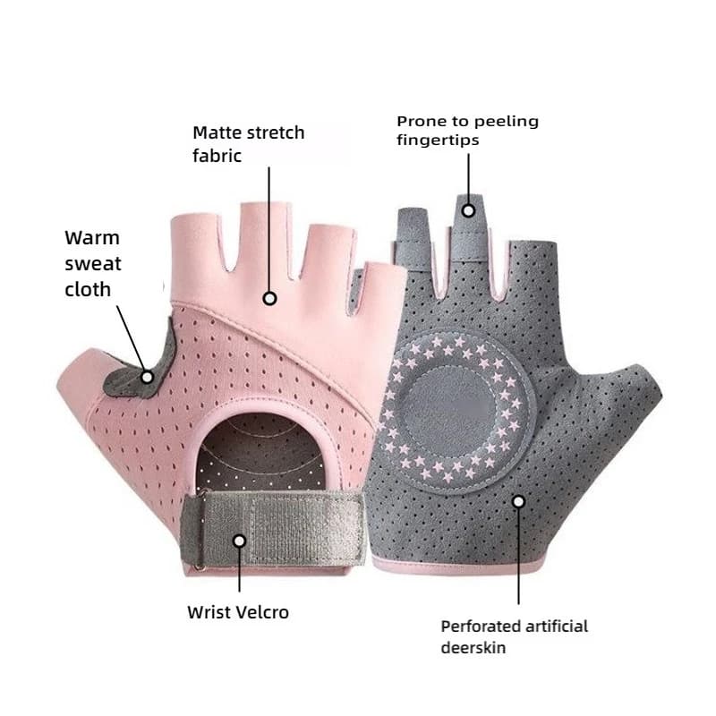 Guanti fitness da donna guanti da ciclismo sportivi mezze dita antiscivolo resistenti all'usura con ferro da stiro antiscivolo