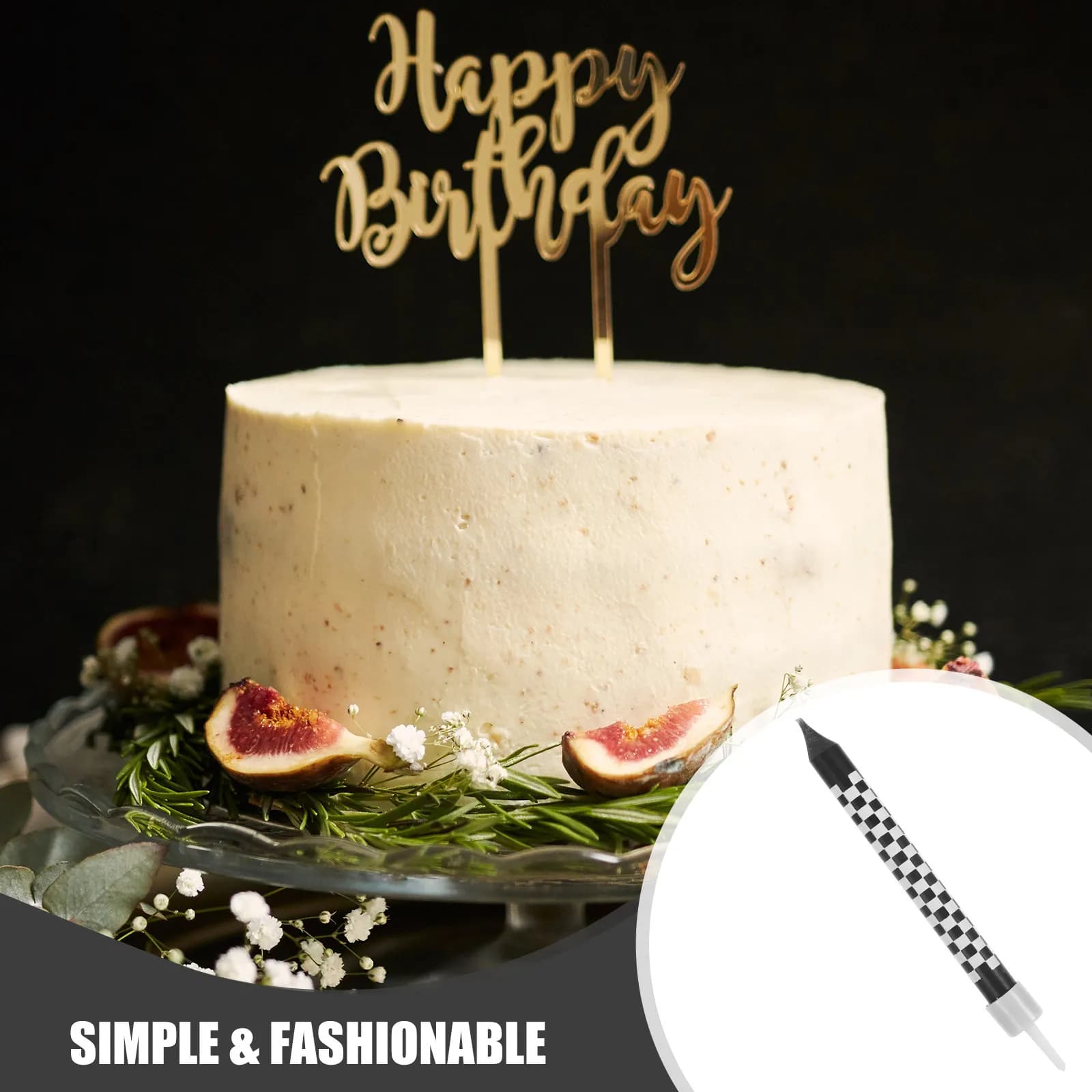 Set di 12 Candeline di Compleanno Eleganti Stampate, Decorazioni per Torte di Compleanno, Baby Shower e Anniversari