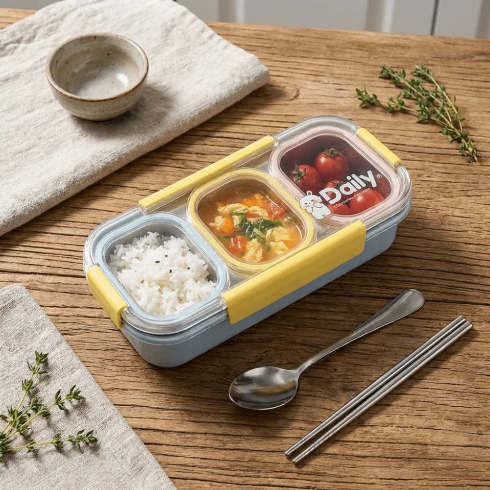 Portable Insulation Lunch Box Microwaveable BPA Free Divides Food Container Leak-proof Sealed Lid Snack Food Box Portion Control