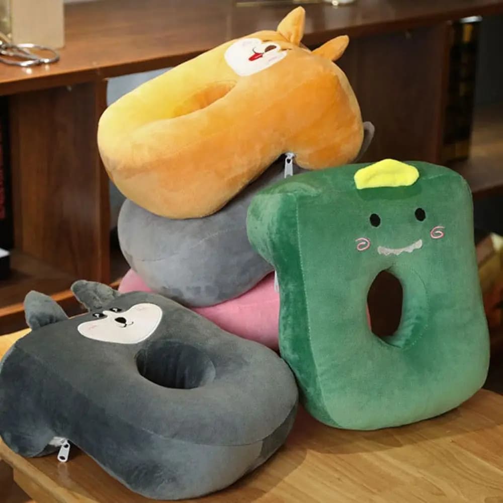 Accessori per il pisolino Cuscino per il pisolino dei cartoni animati Modello animale Cuscino per dormire con foro cavo Morbido cuscino per il riposo della scrivania resistente all'usura Studenti