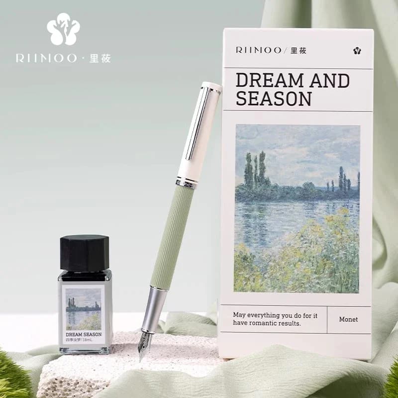 RIIMOO516 Li You Four Seasons Series Gift Pen Monet Oil Painting Retro Morandi High Beauty Student Adult Calligraphy Pen
