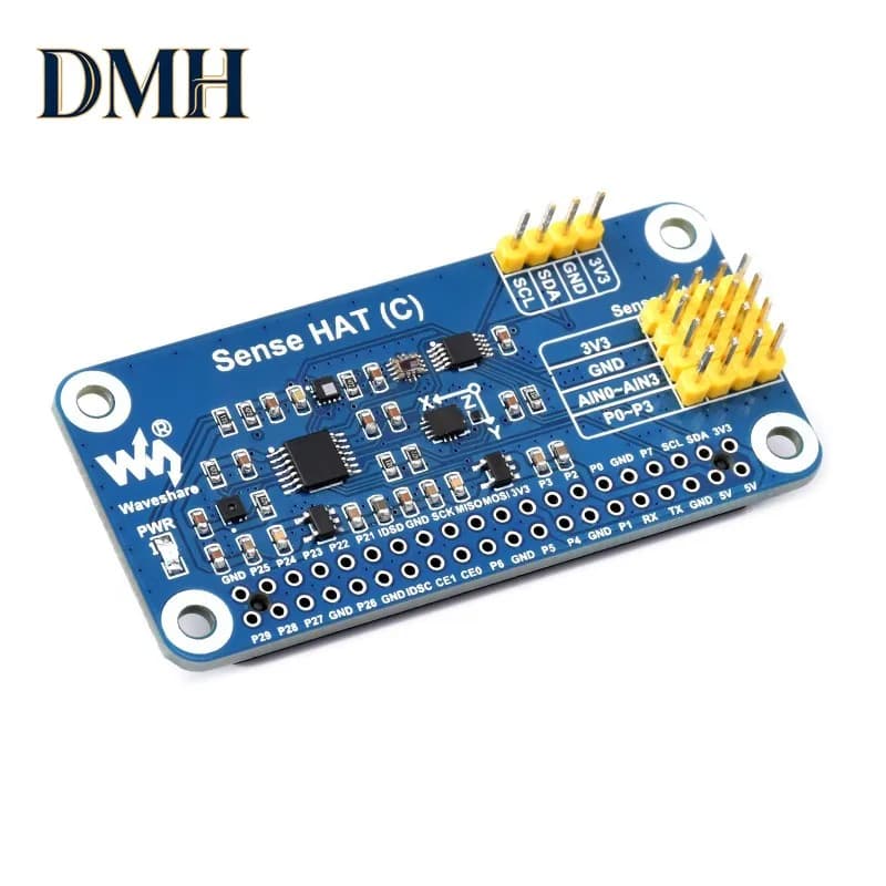 DMH-Sense HAT (C) per Raspberry Pi, Sensori Multipli Potenti Integrati, Supporta Sensori Esterni